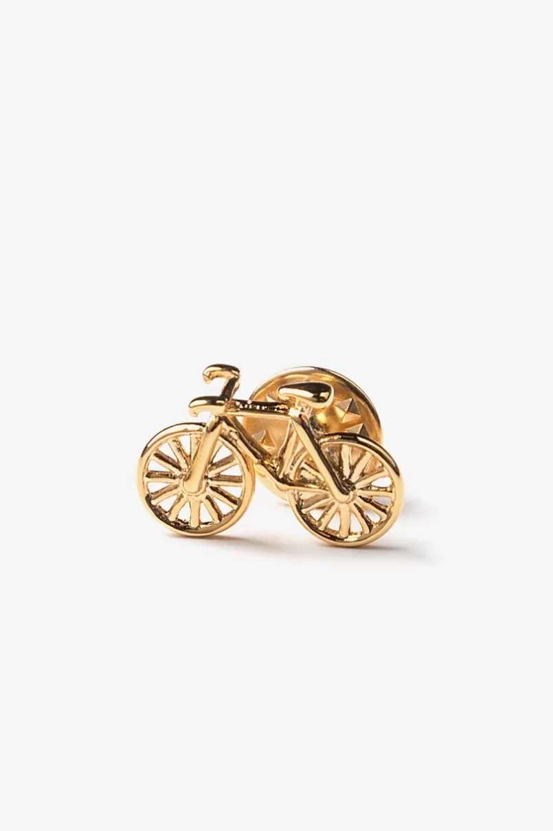 Ties Bicycle Lapel Pin Gold Fashion