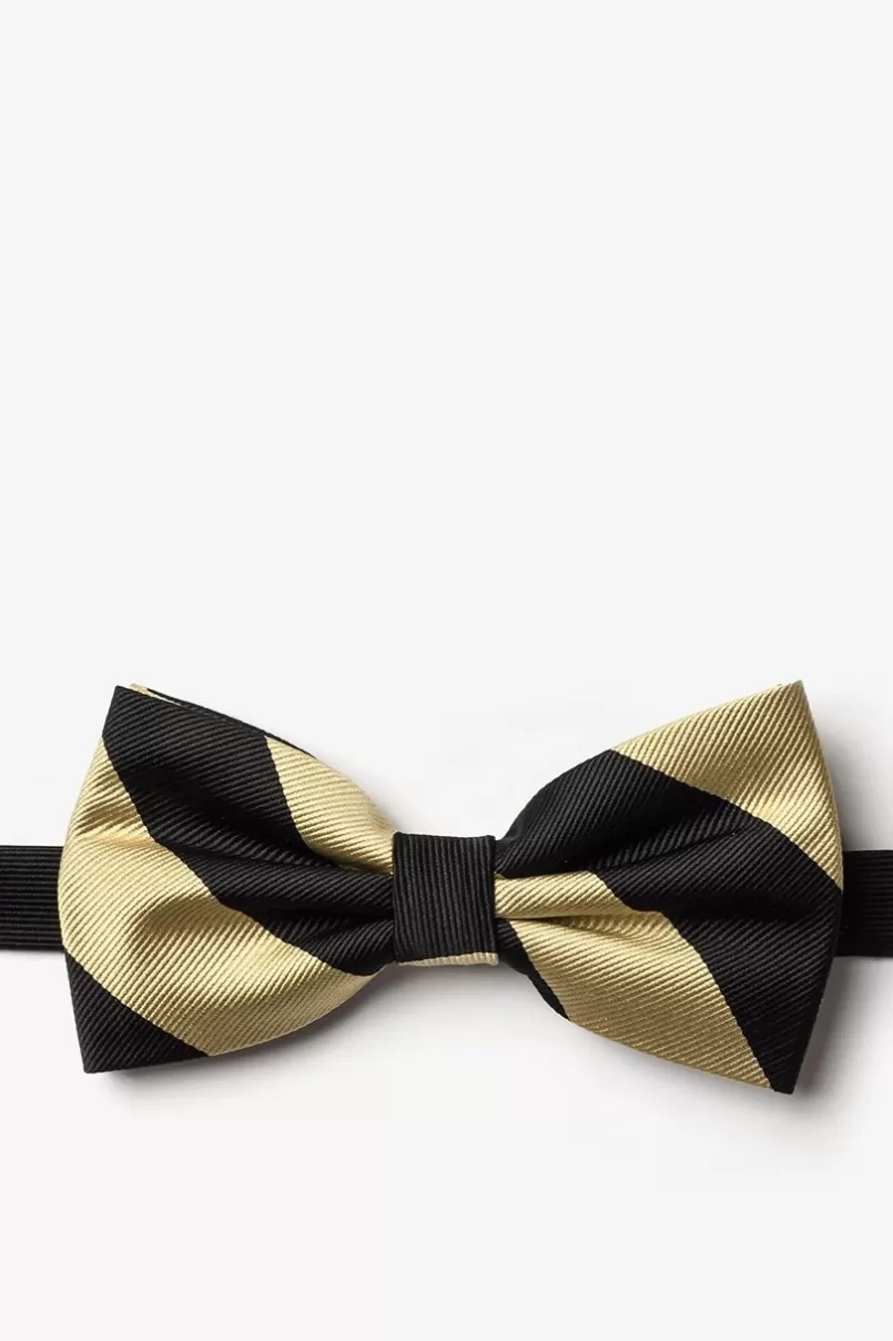 Ties Black & Gold Stripe Pre-Tied Bow Tie Black&Gold Store