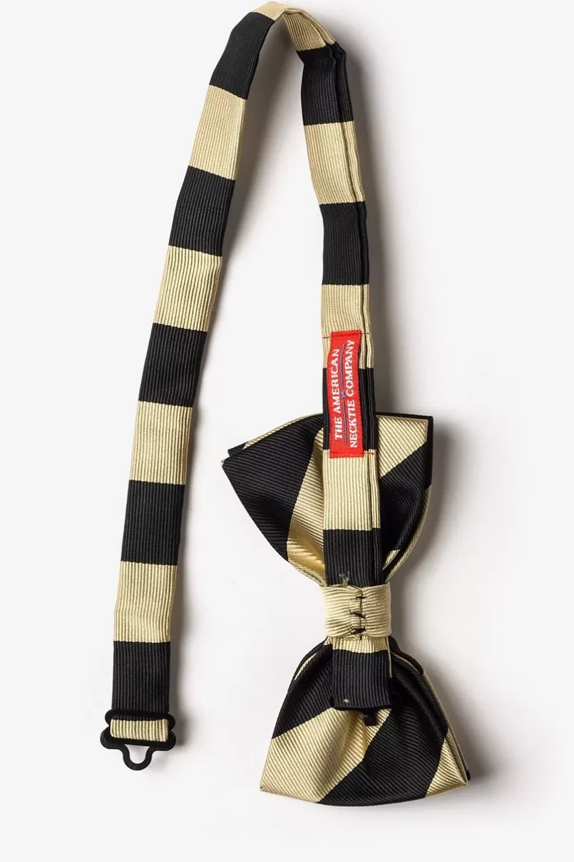 Ties Black & Gold Stripe Pre-Tied Bow Tie Black&Gold Store