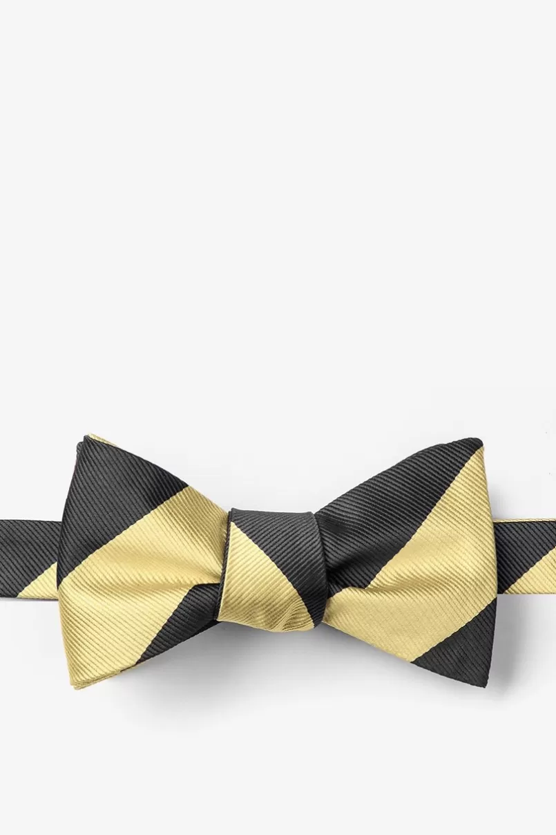 Ties Black & Gold Stripe Self-Tie Bow Tie Black&Gold Fashion