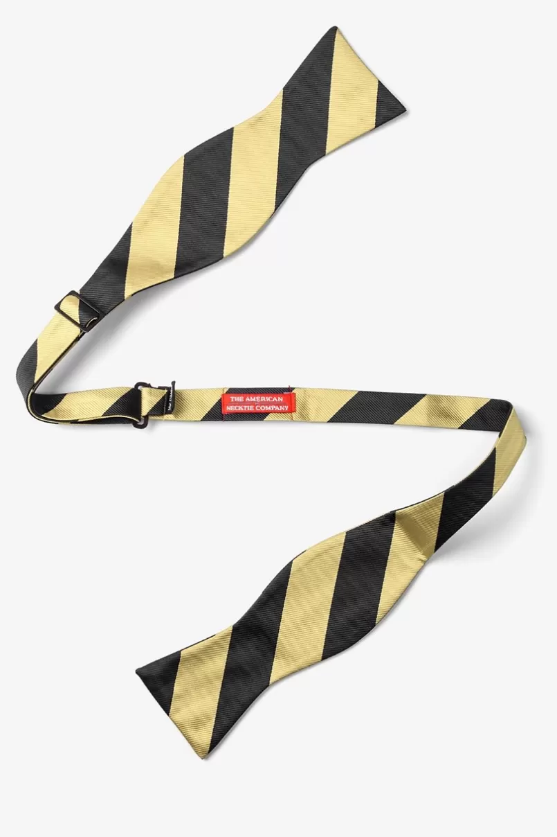 Ties Black & Gold Stripe Self-Tie Bow Tie Black&Gold Fashion