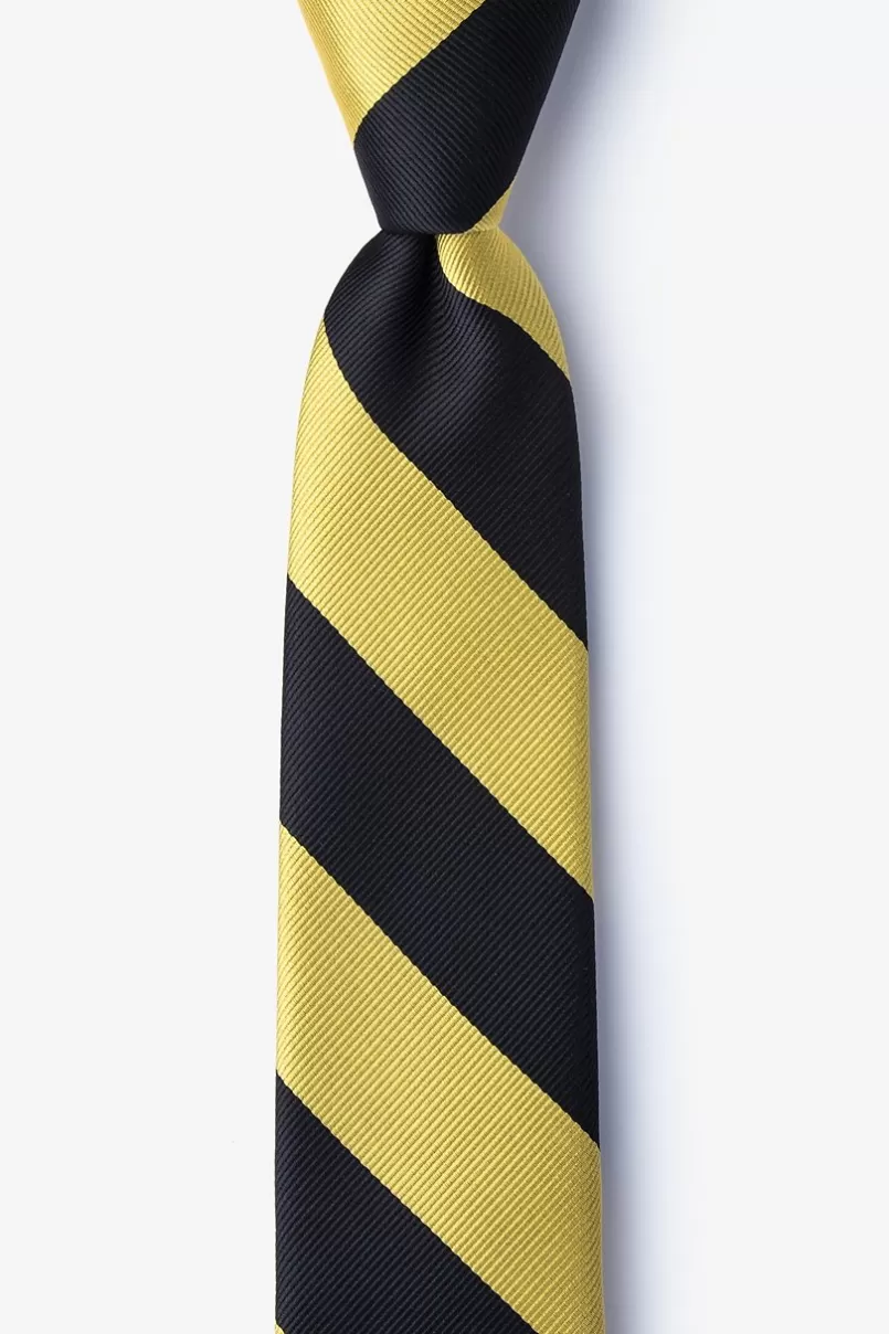 Ties Black & Gold Stripe Skinny Tie Black&Gold Outlet