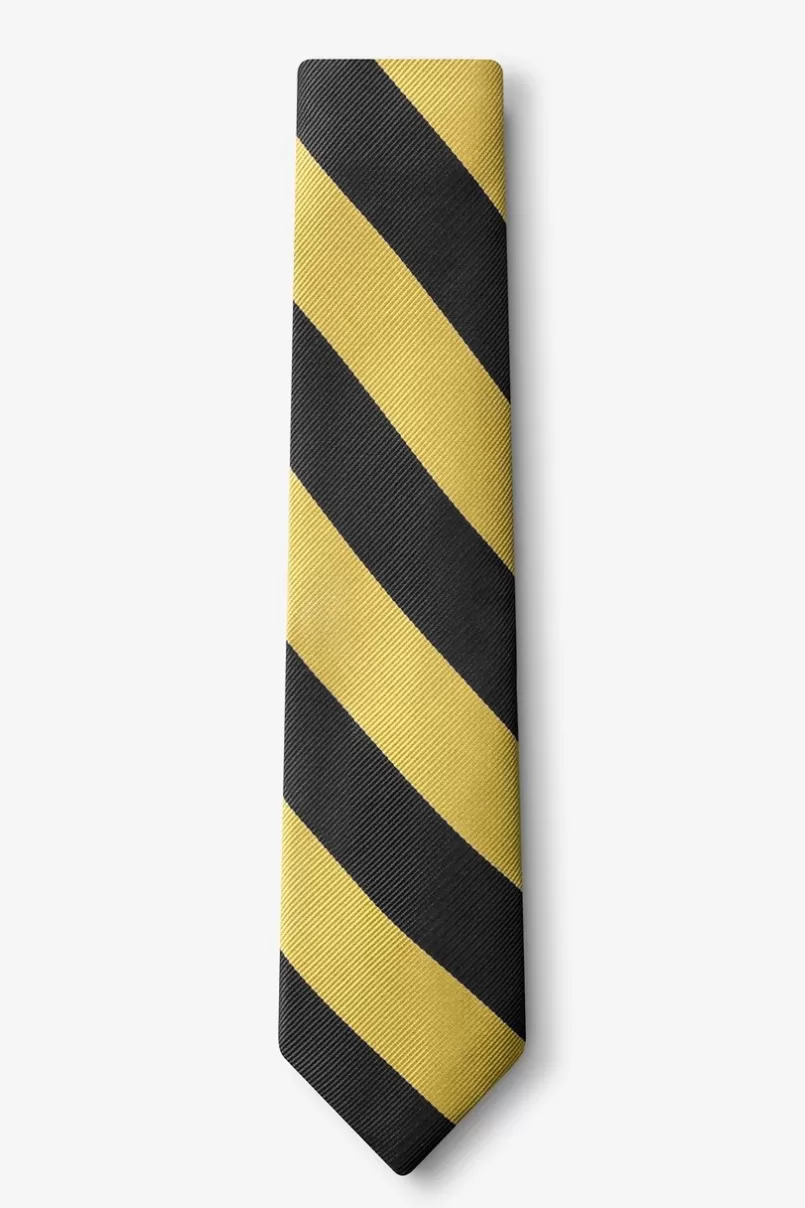 Ties Black & Gold Stripe Skinny Tie Black&Gold Outlet