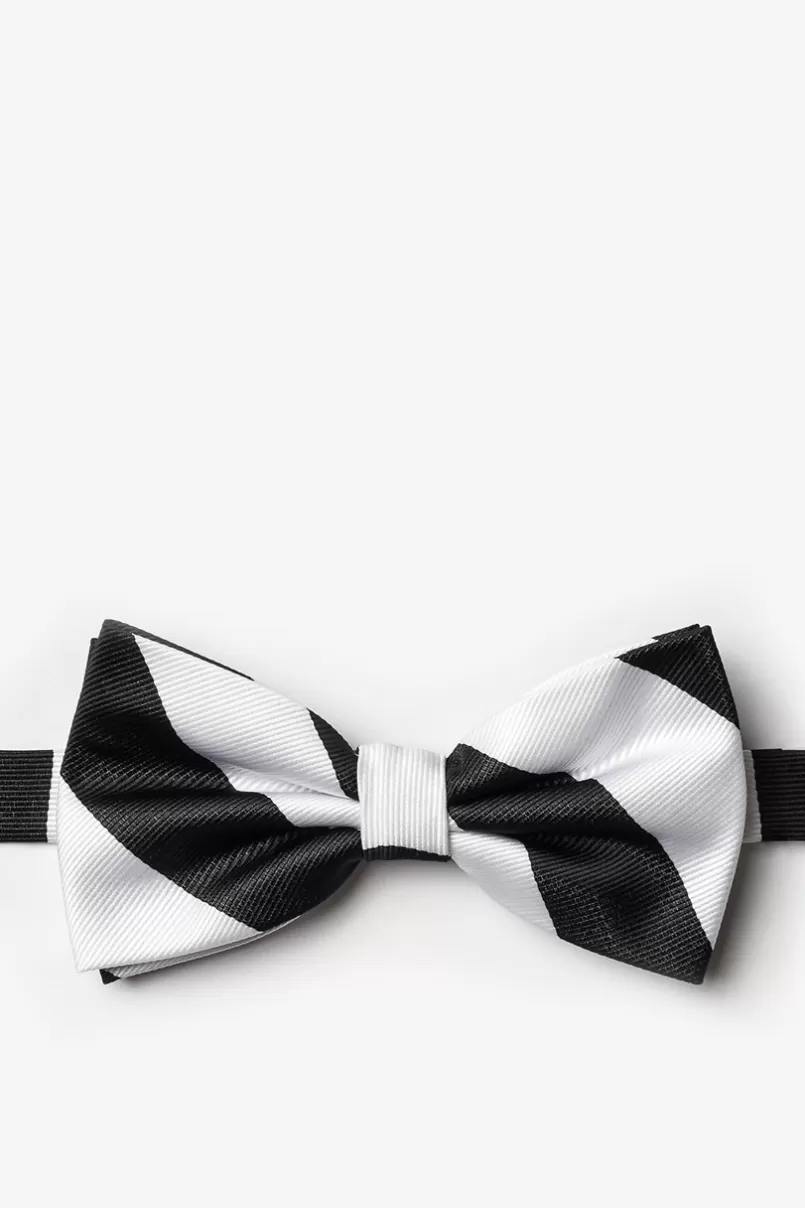 Ties Black & White Stripe Pre-Tied Bow Tie Black&White Best Sale