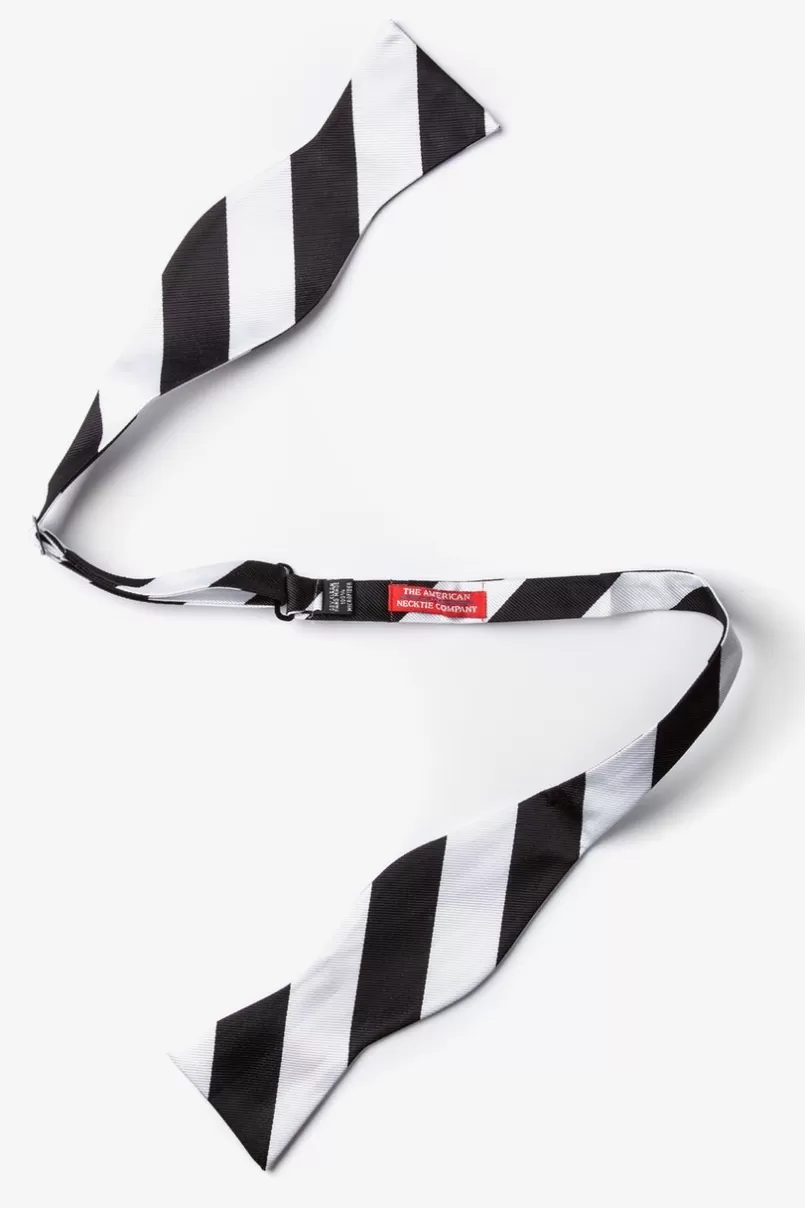 Ties Black & White Stripe Self-Tie Bow Tie Black&White Cheap