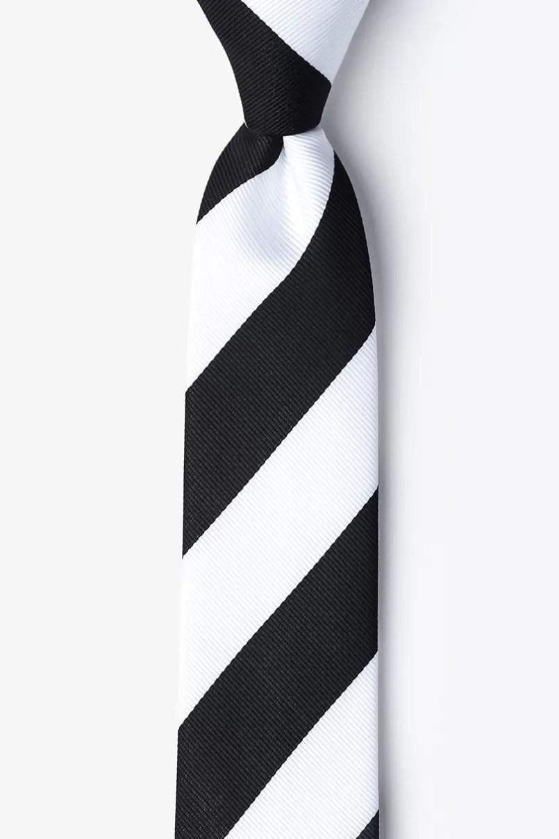 Ties Black & White Stripe Skinny Tie Black&White Shop