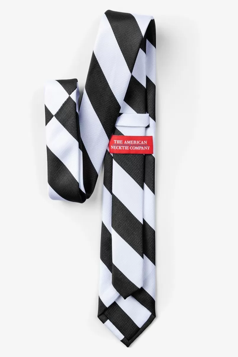 Ties Black & White Stripe Skinny Tie Black&White Shop