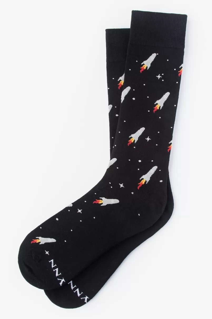 Ties Blast Off Black Sock Hot