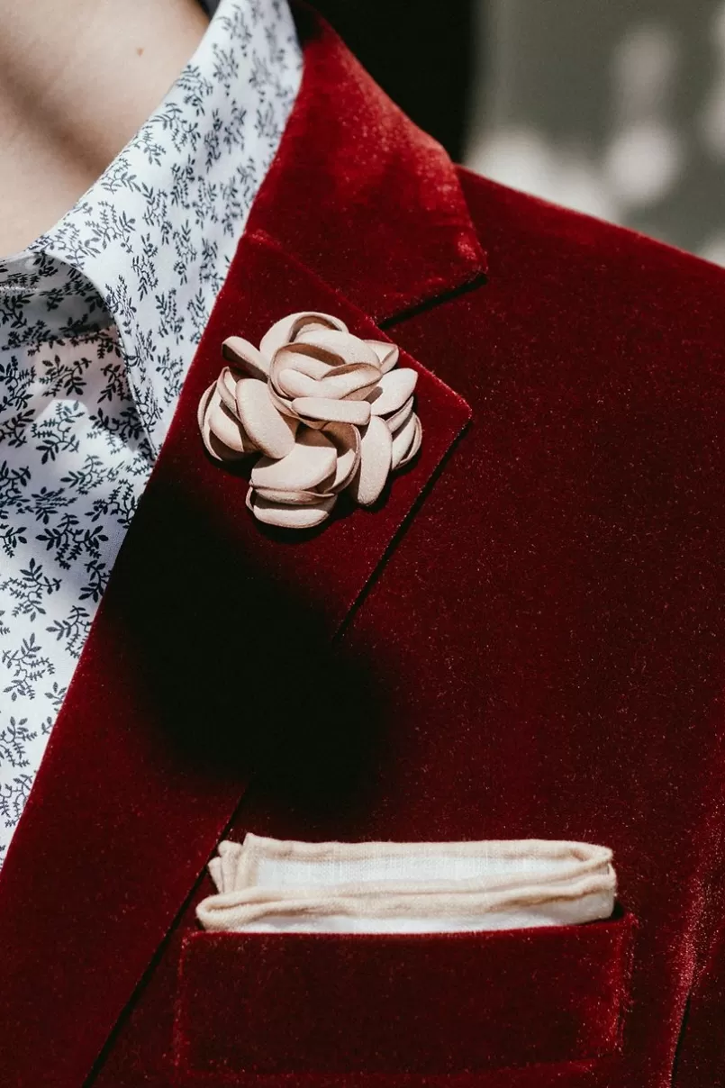 Ties Blooming Flower Lapel Pin Peach Discount