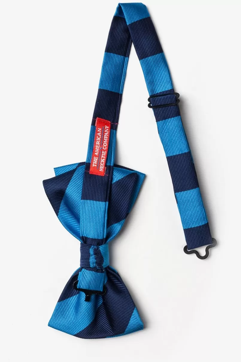 Ties Blue & Navy Stripe Pre-Tied Bow Tie Blue&NeonBlue New