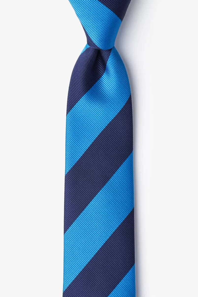 Ties Blue & Navy Stripe Skinny Tie Blue&NavyBlue Flash Sale