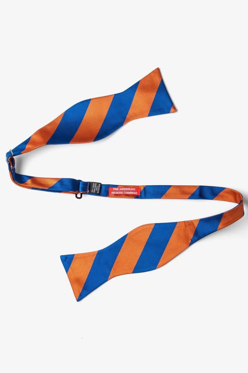 Ties Blue & Orange Stripe Self-Tie Bow Tie Blue&Orange Cheap