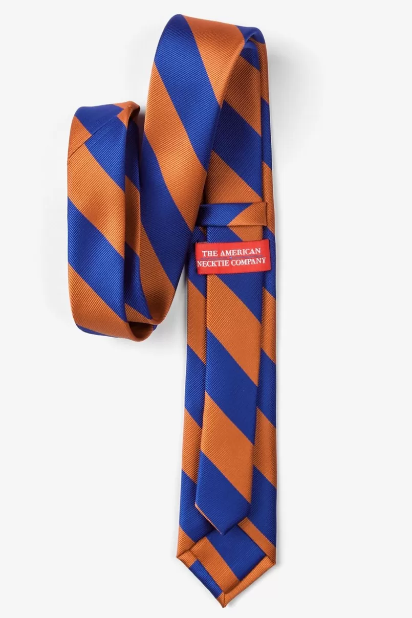Ties Blue & Orange Stripe Skinny Tie Blue&Orange Discount