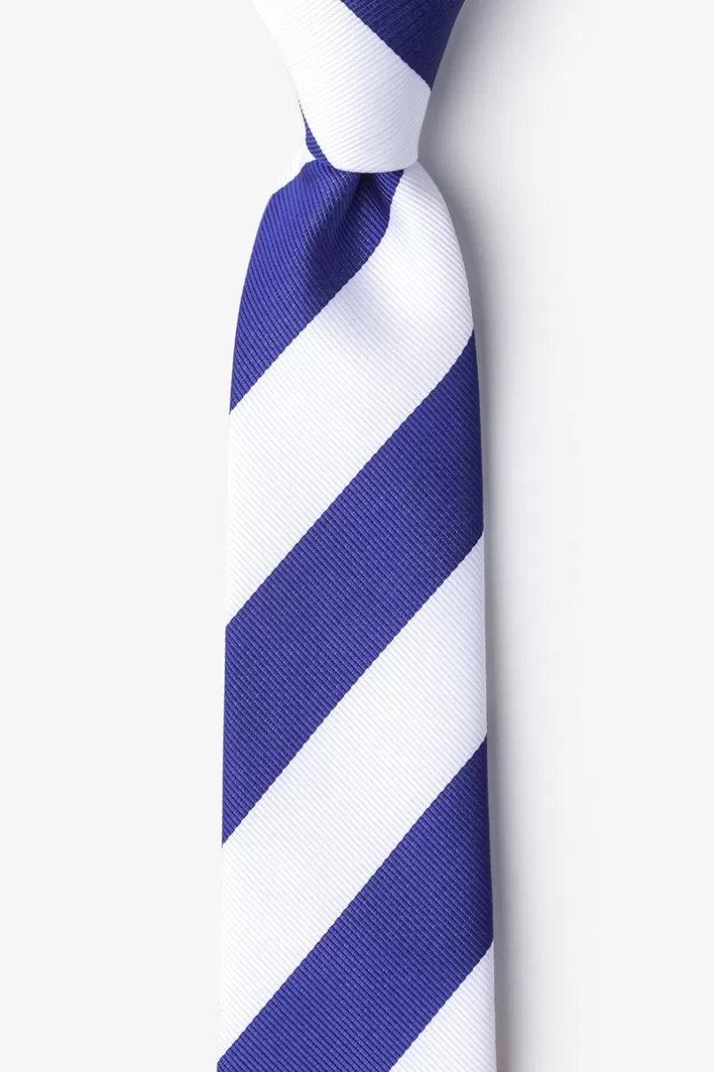 Ties Blue & White Stripe Skinny Tie Blue&White Best Sale