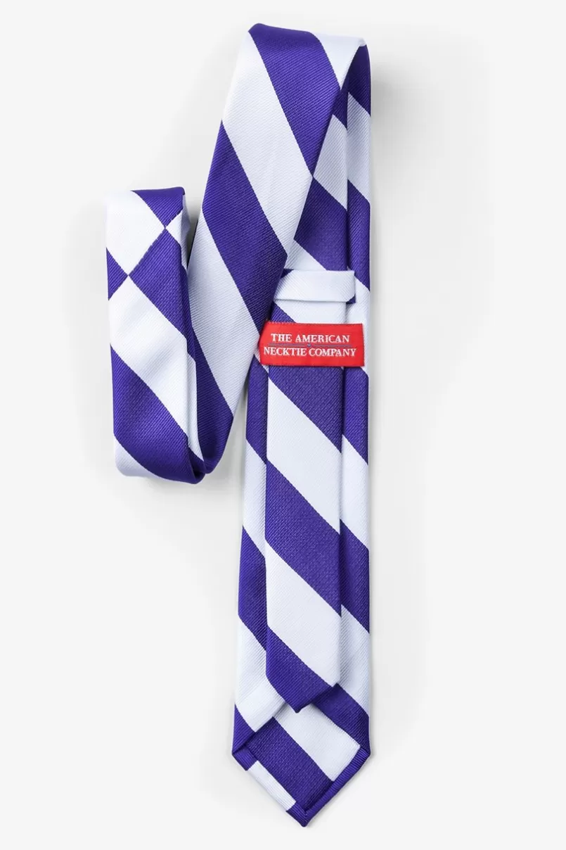 Ties Blue & White Stripe Skinny Tie Blue&White Best Sale