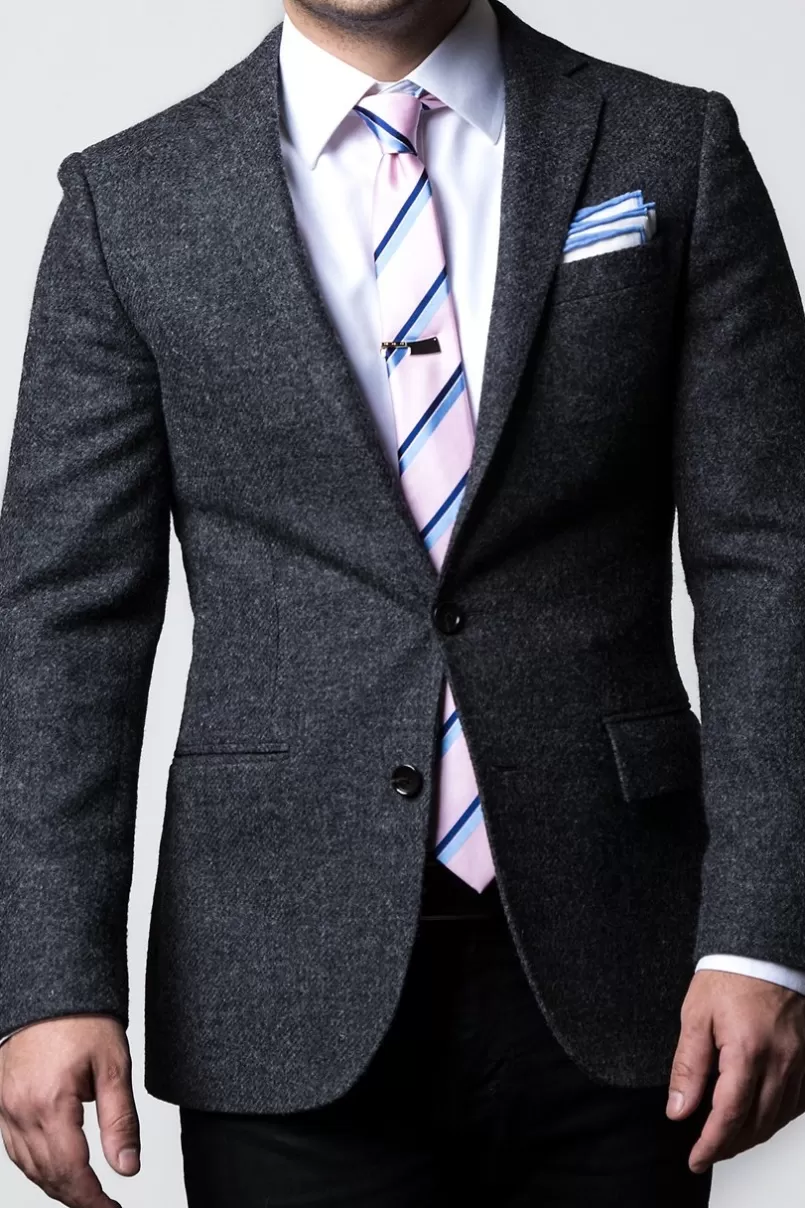Ties Blue Edged Linen White Pocket Square White&Blue Discount