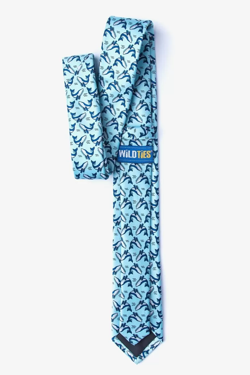 Ties Blue Whales Light Blue Skinny Tie LightBlue Cheap