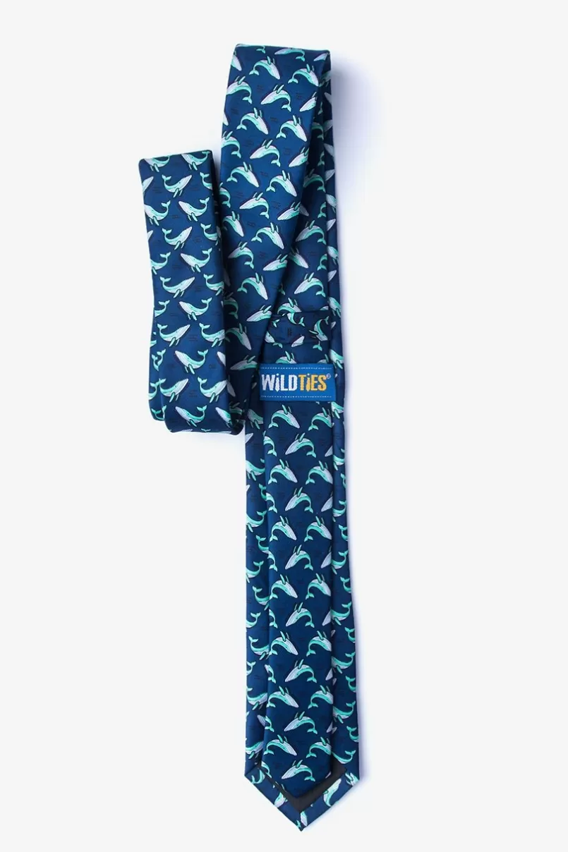 Ties Blue Whales Navy Blue Skinny Tie NavyBlue Best