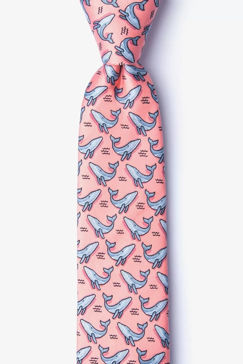 Ties Blue Whales Skinny Tie Peach Best