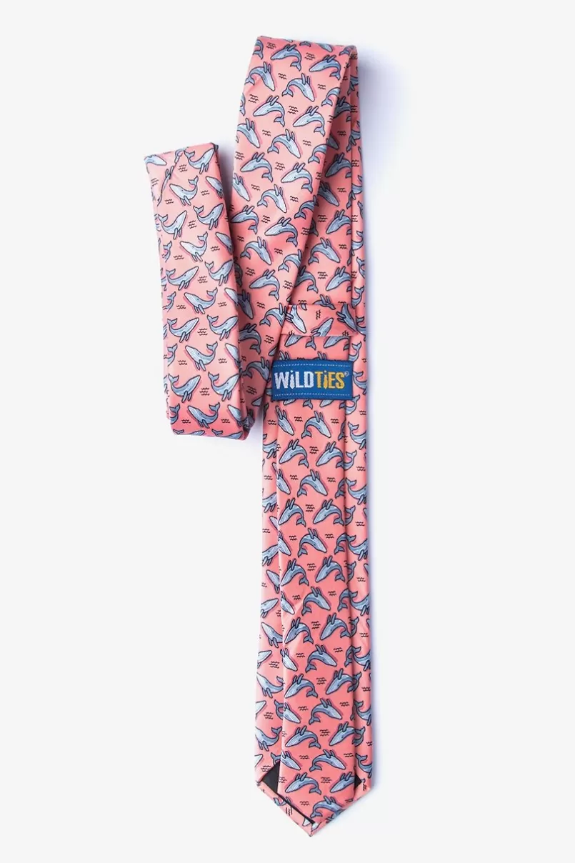 Ties Blue Whales Skinny Tie Peach Best