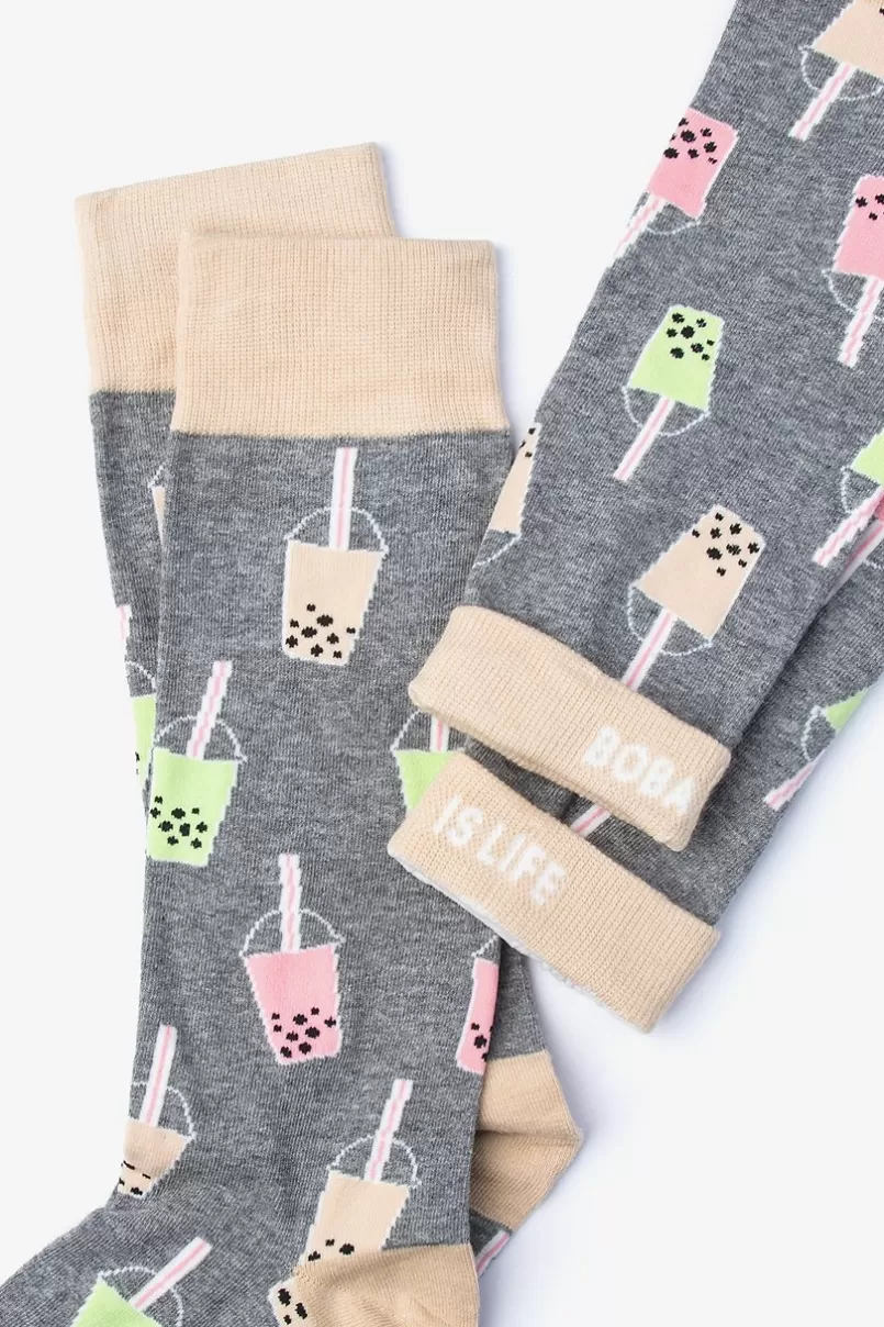 Ties Boba Gray Sock Discount