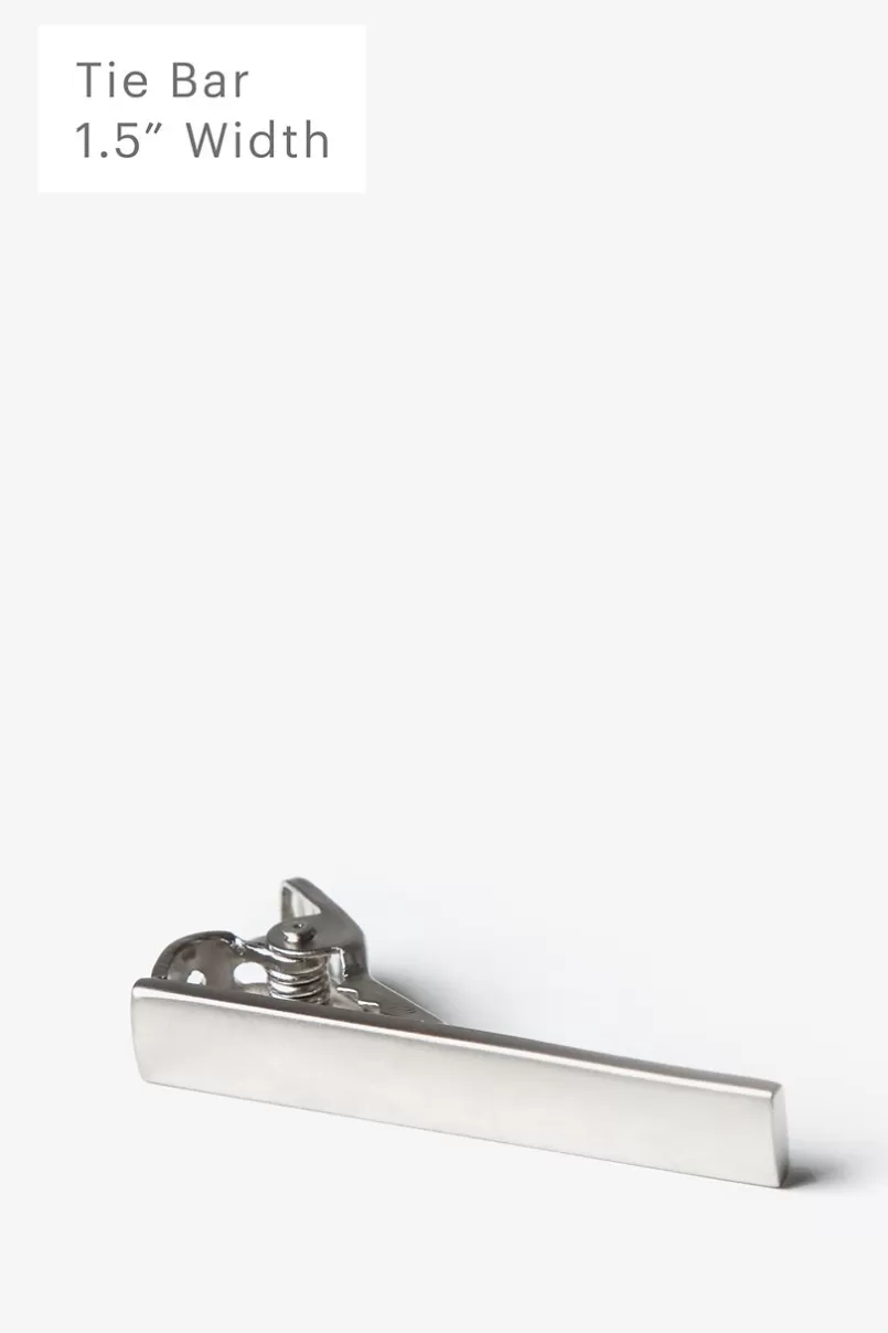 Ties Brando Matte Finish Matte Silver Tie Bar Fashion