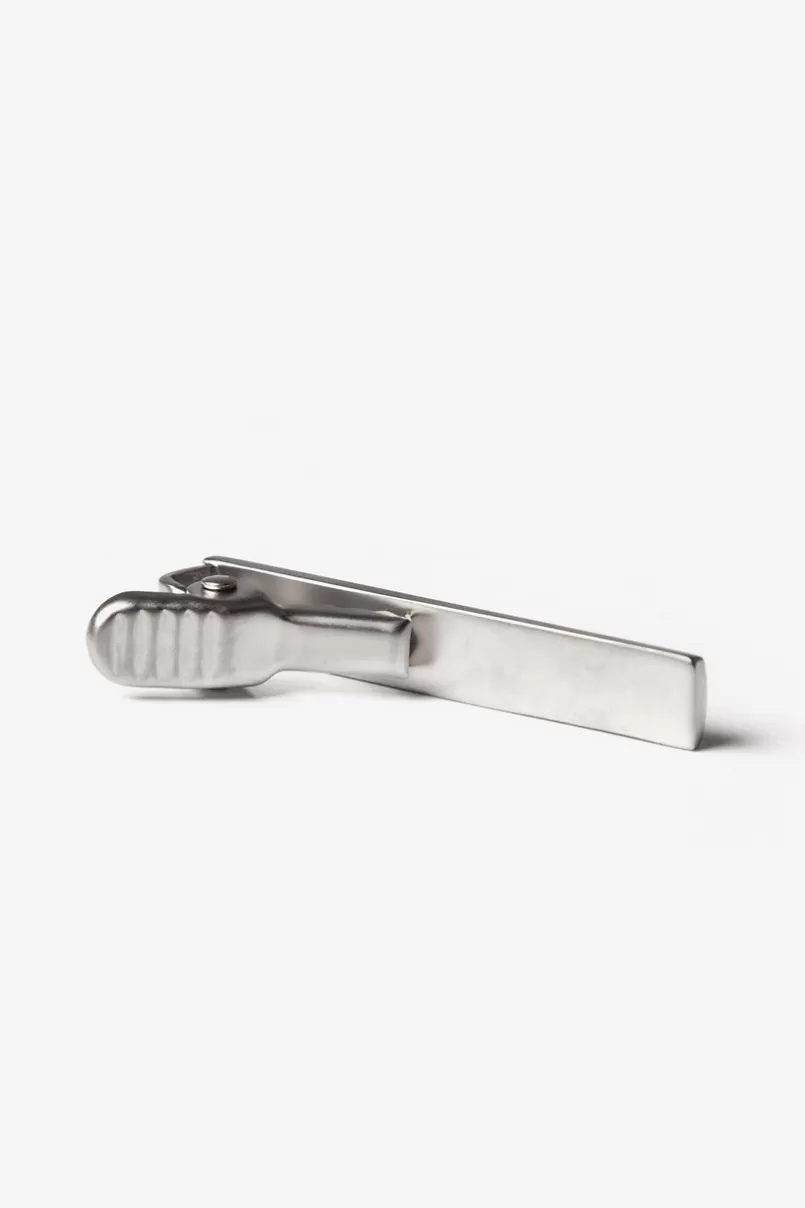 Ties Brando Matte Finish Matte Silver Tie Bar Fashion