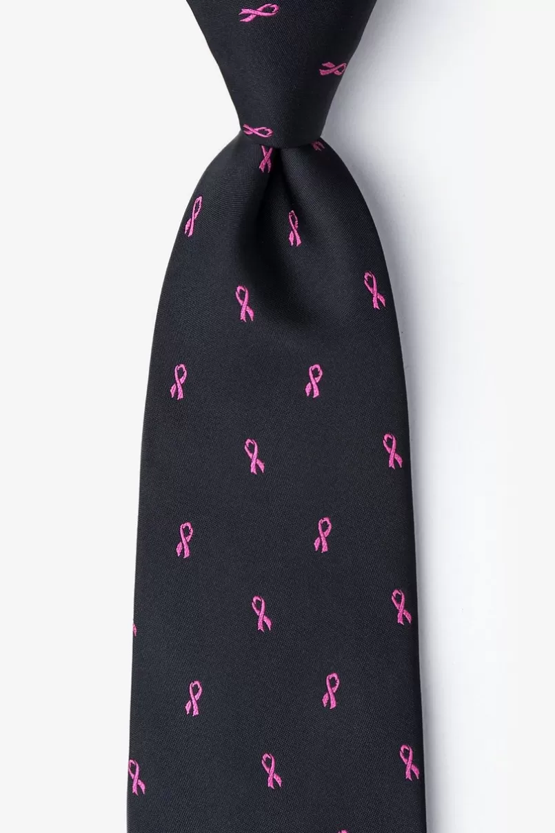 Ties Breast Cancer Ribbon Black Extra Long Tie Online