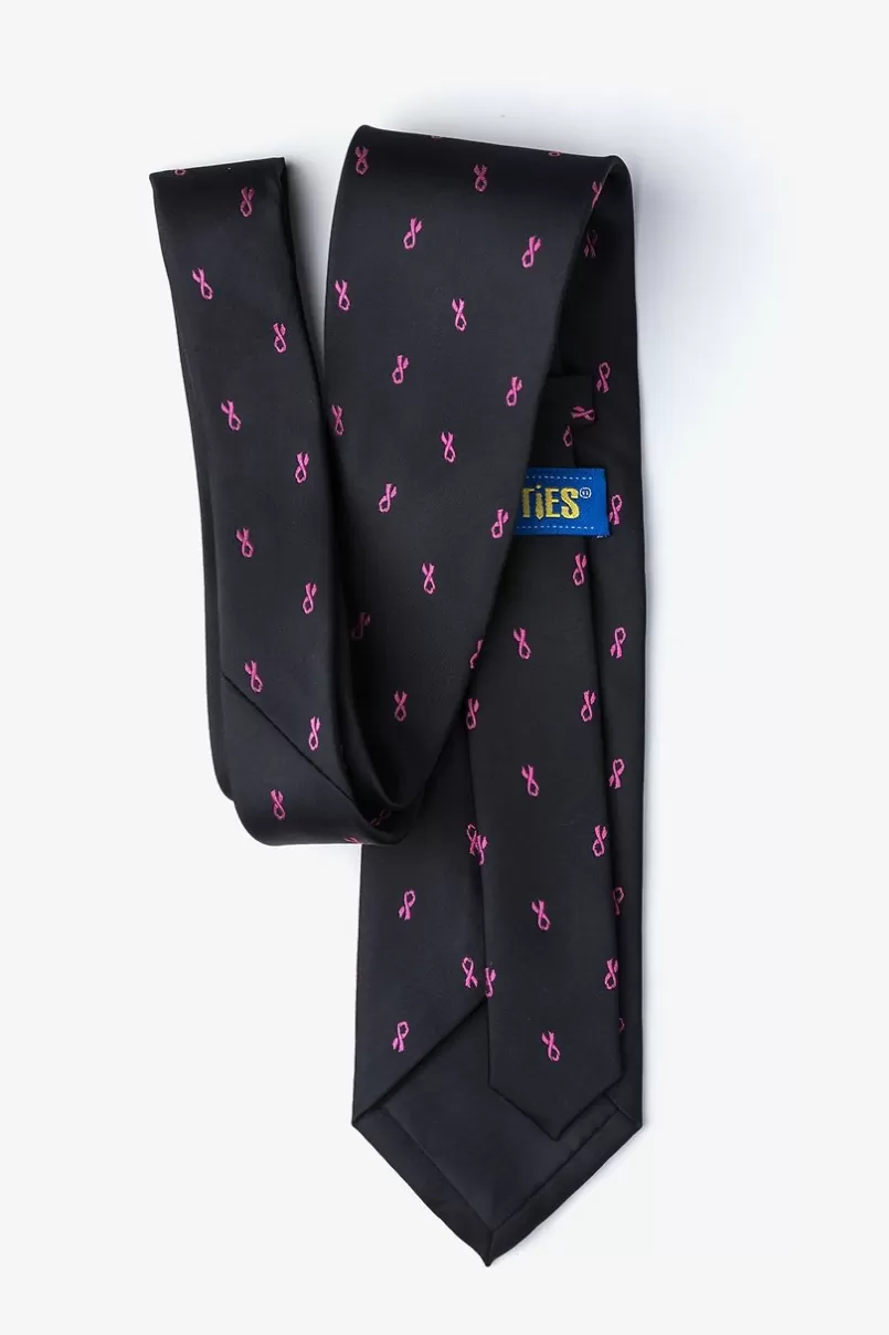 Ties Breast Cancer Ribbon Black Extra Long Tie Online