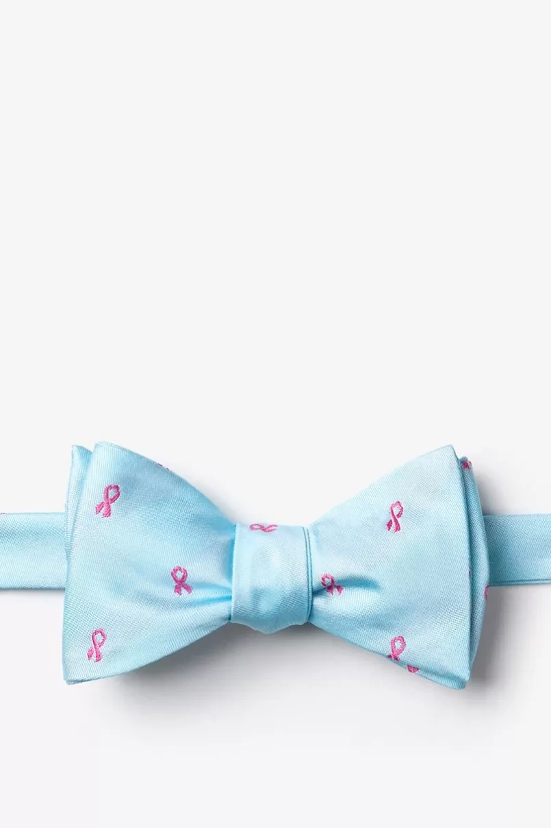 Ties Breast Cancer Ribbon Self-Tie Bow Tie Blue Outlet
