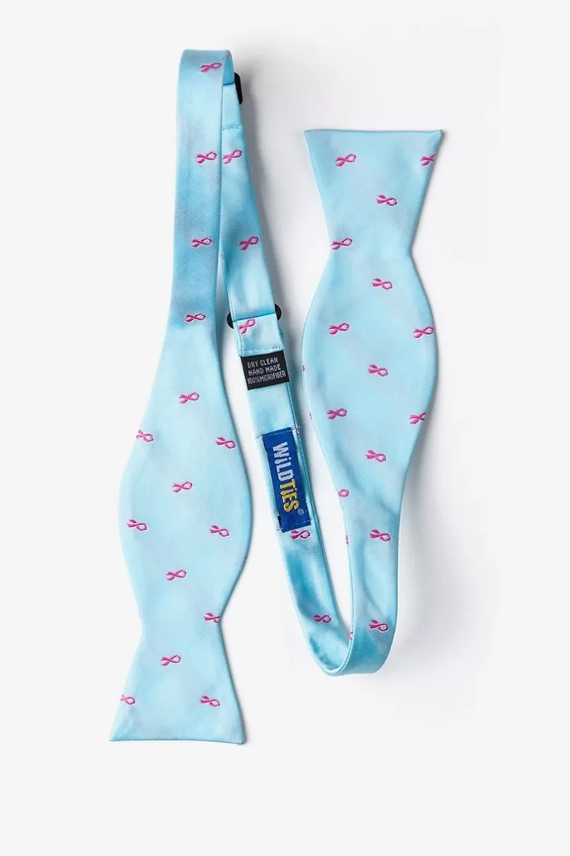 Ties Breast Cancer Ribbon Self-Tie Bow Tie Blue Outlet