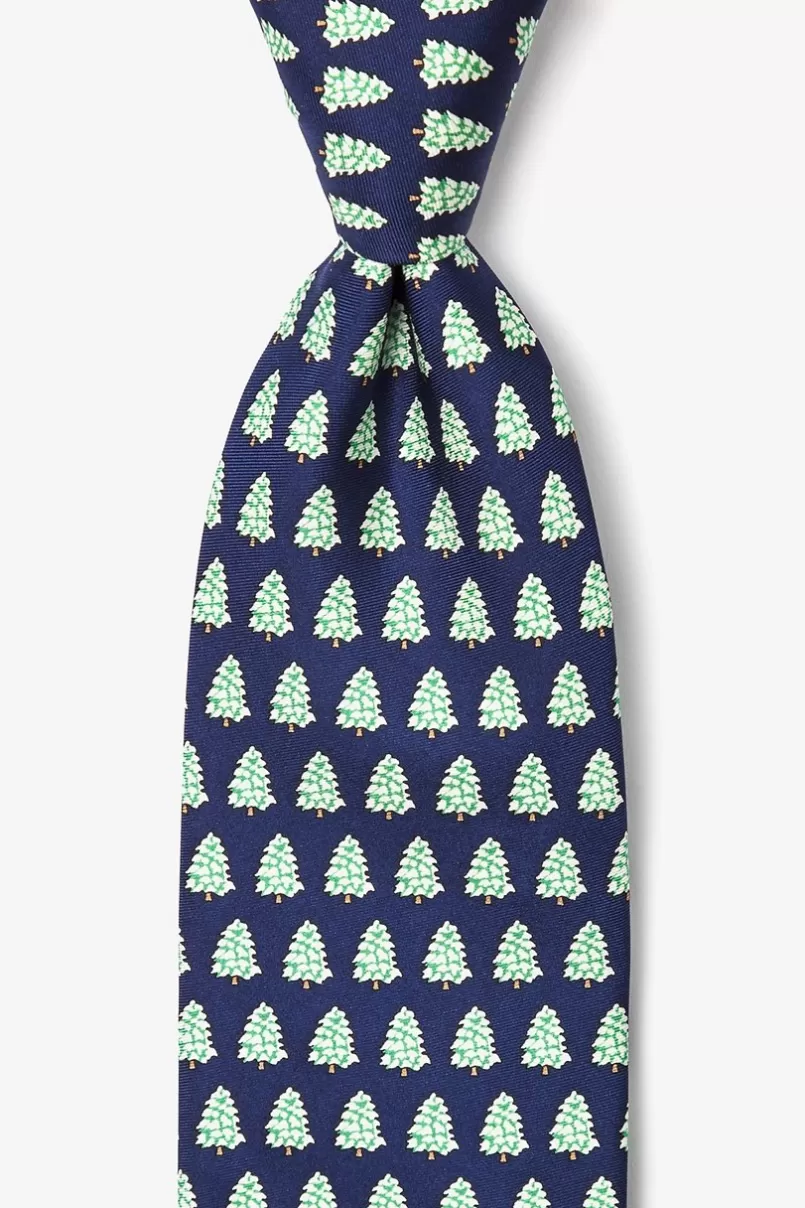 Ties Bringing Home the Tree Navy Blue Tie Store