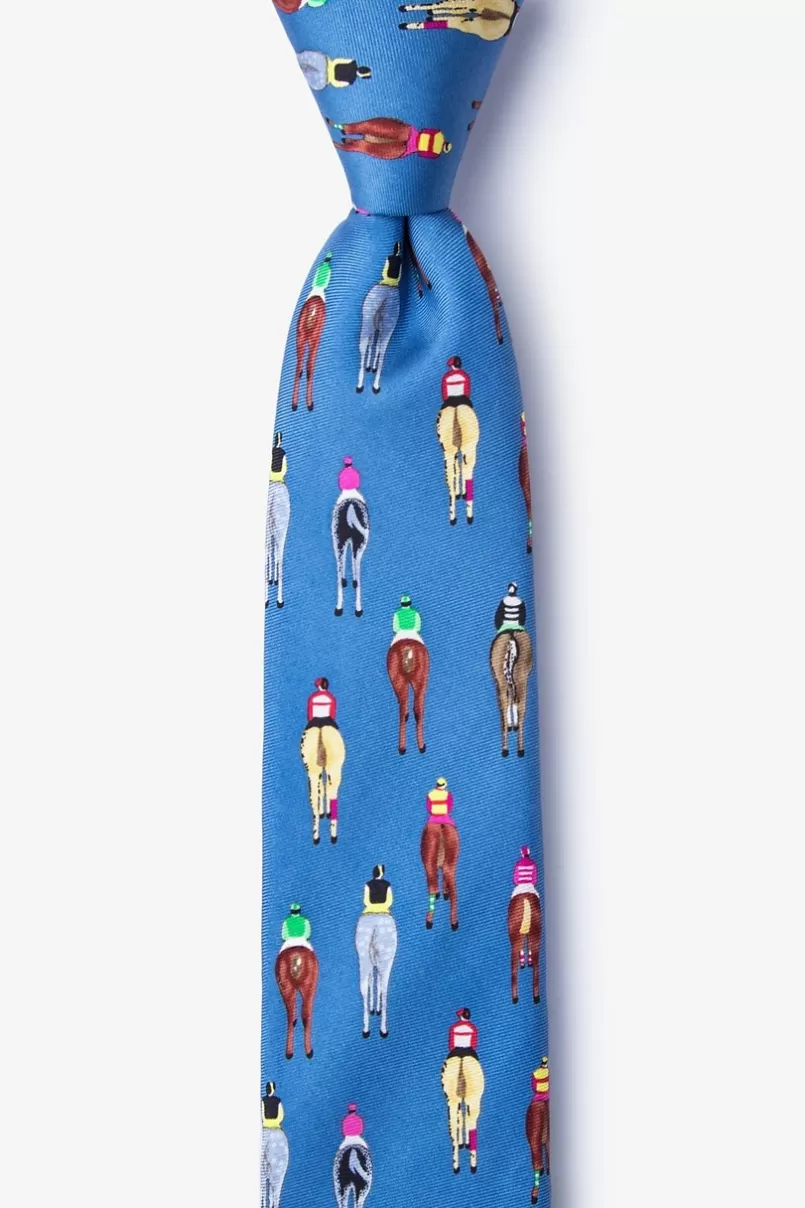 Ties Bringing Up the Rear Blue Skinny Tie Flash Sale