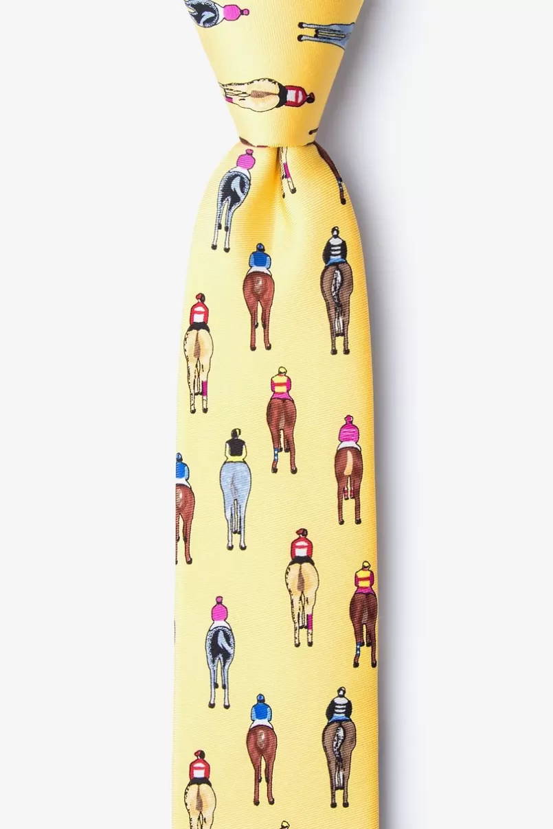 Ties Bringing Up the Rear Yellow Skinny Tie Fashion