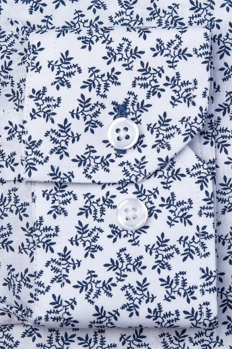 Ties Brooks Floral Casual Shirt White New