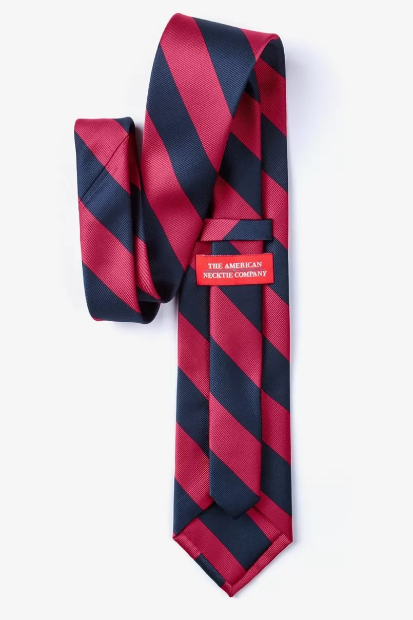 Ties Burgundy & Navy Stripe Extra Long Tie Burgundy&NavyBlue New