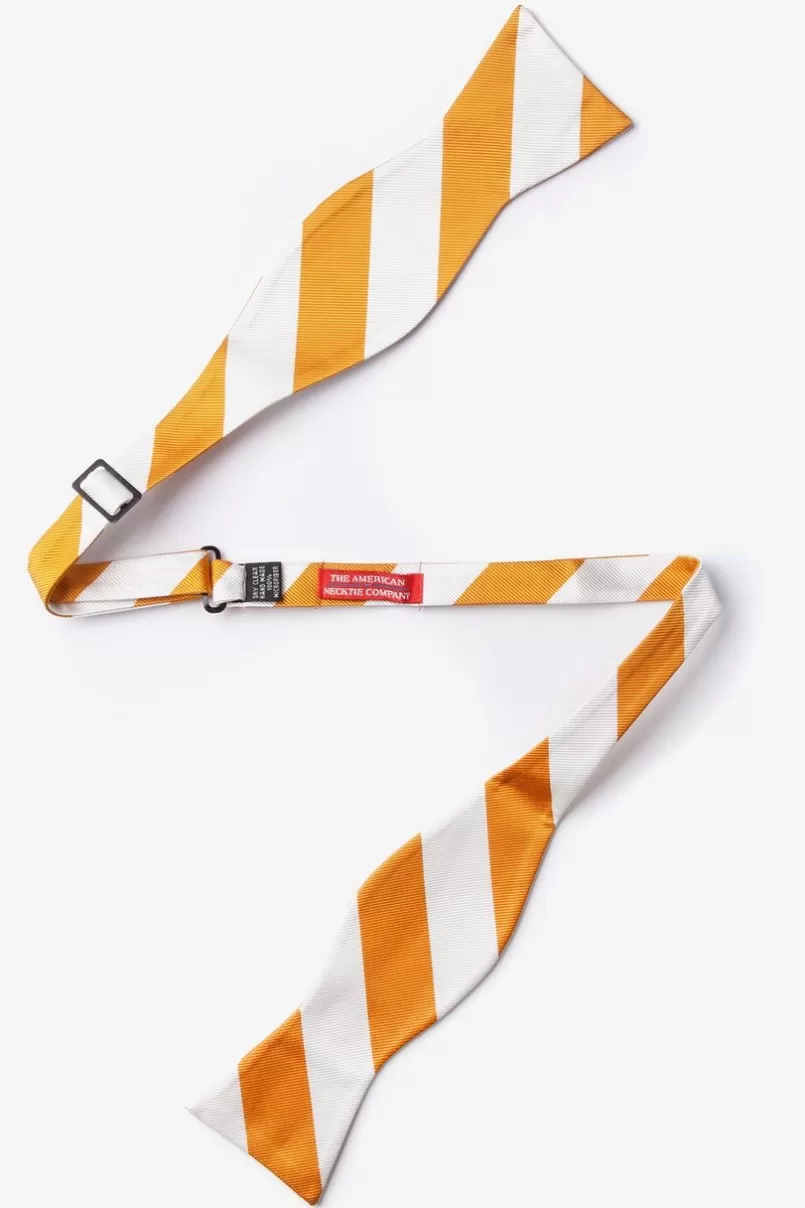 Ties Burnt Orange & White Stripe Self-Tie Bow Tie BurntOrange&White Hot
