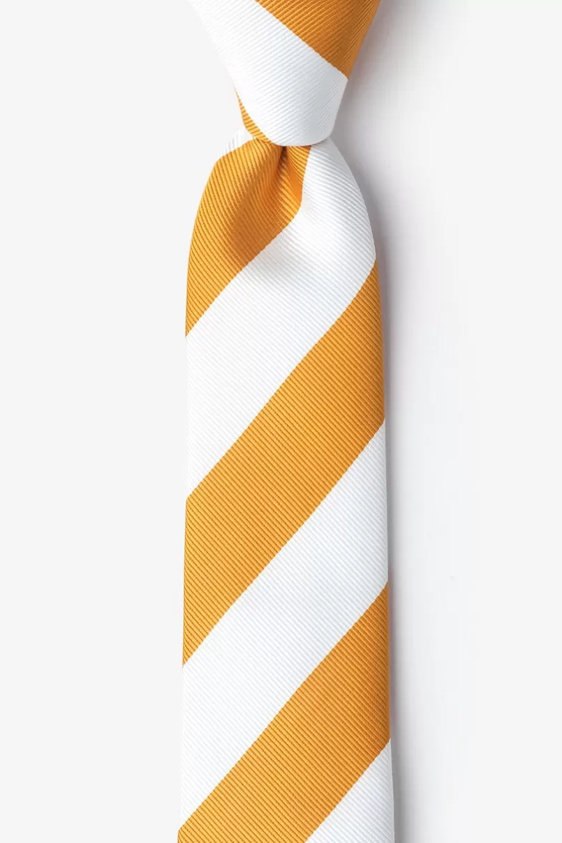 Ties Burnt Orange & White Stripe Skinny Tie BurntOrange&White Shop