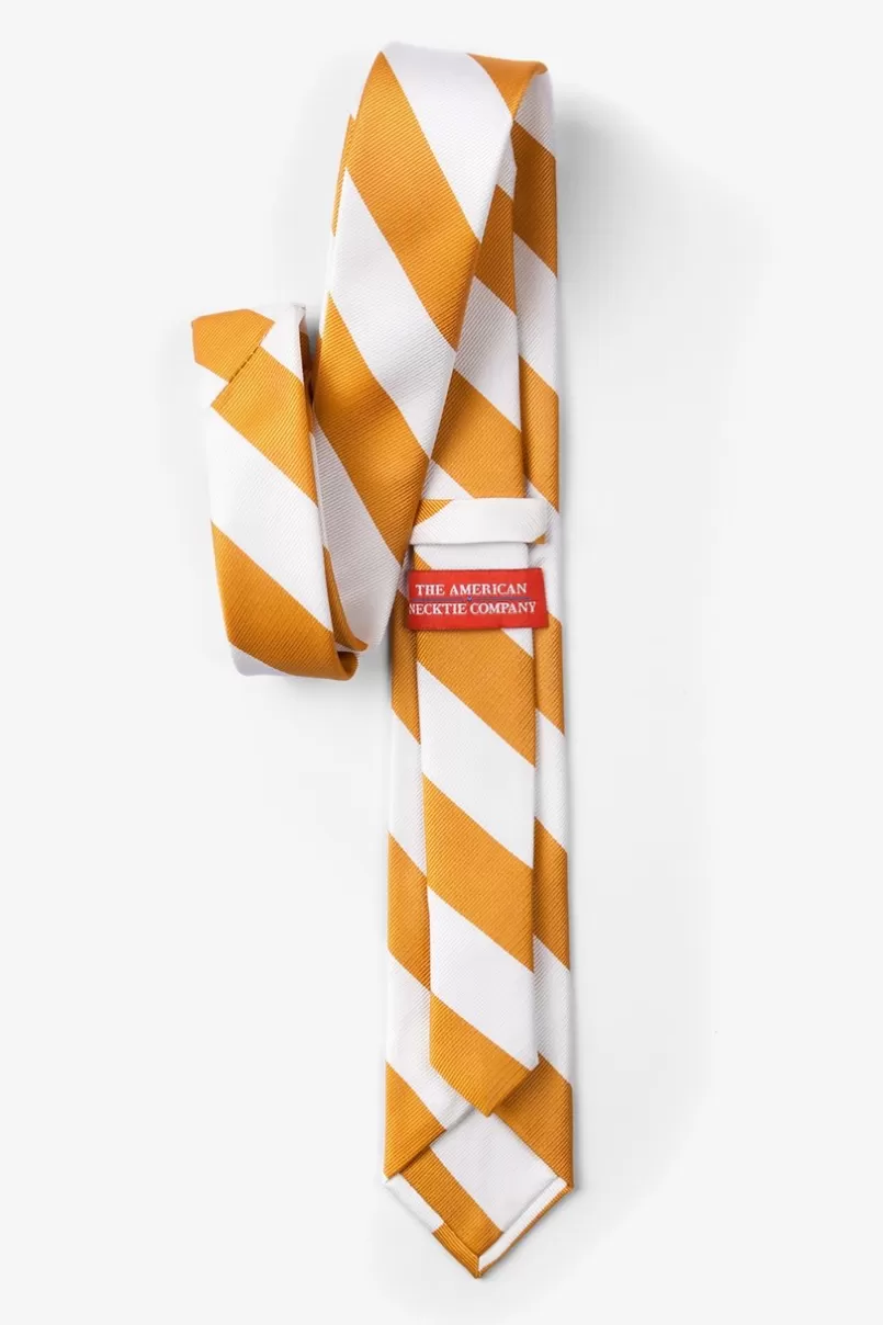 Ties Burnt Orange & White Stripe Skinny Tie BurntOrange&White Shop