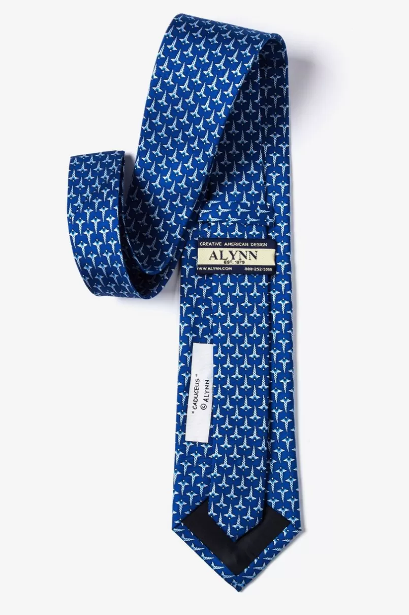 Ties Caduceus Navy Blue Tie Flash Sale