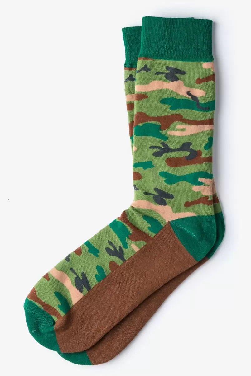 Ties Camouflage Sock Green Discount