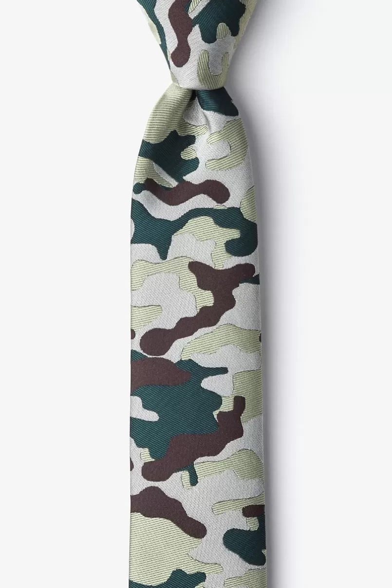 Ties Camouflage Woodland Beige Skinny Tie Beige&Brown Cheap