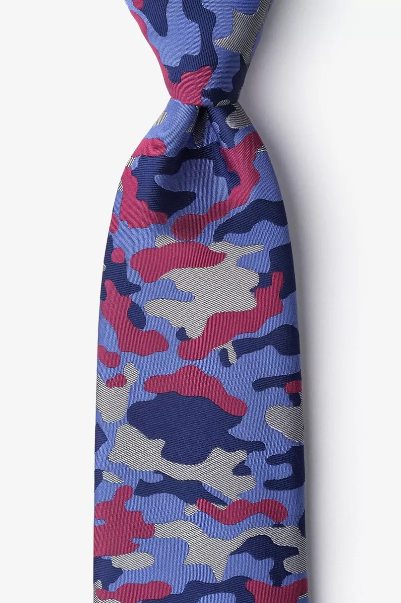 Ties Camouflage Woodland Fuchsia Extra Long Tie Fuchsia&NavyBlue Sale