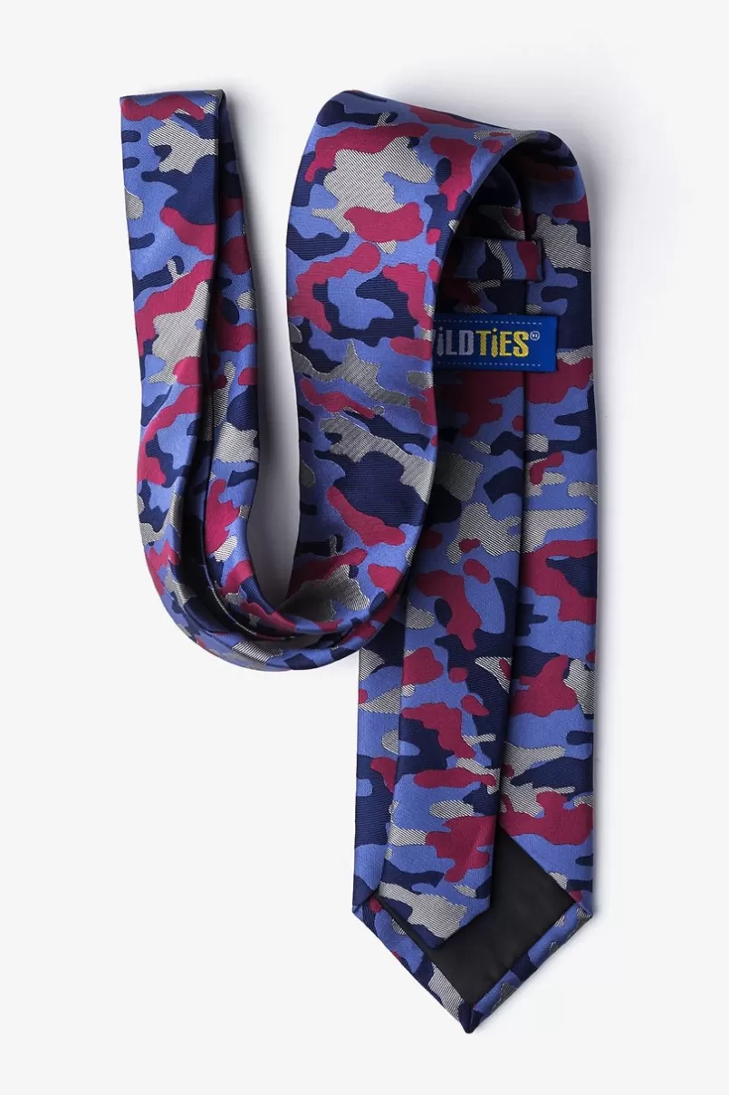 Ties Camouflage Woodland Fuchsia Extra Long Tie Fuchsia&NavyBlue Sale