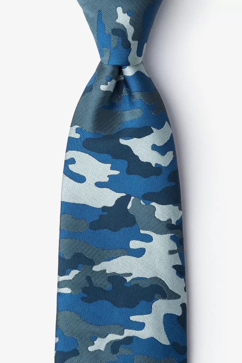 Ties Camouflage Woodland Navy Blue Extra Long Tie NavyBlue&Beige Clearance