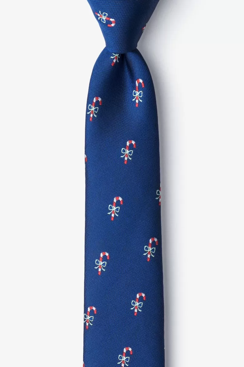 Ties Candy Canes Navy Blue Skinny Tie Best
