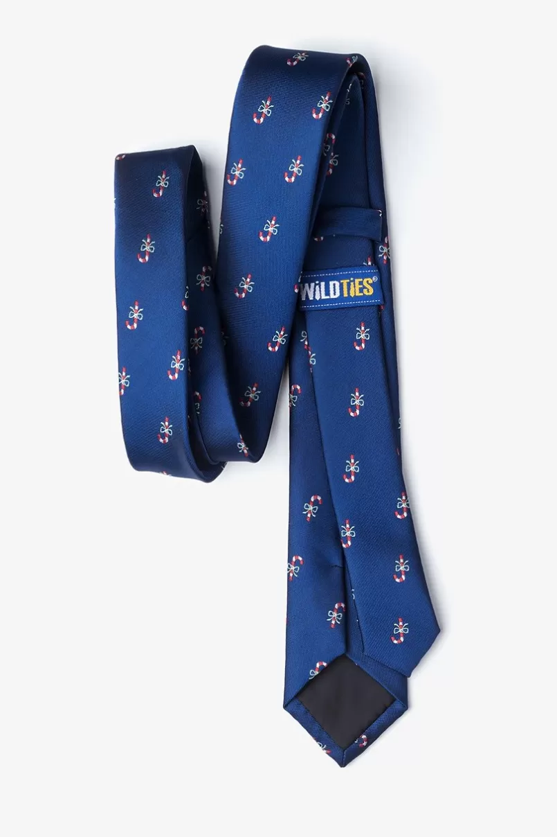 Ties Candy Canes Navy Blue Skinny Tie Best