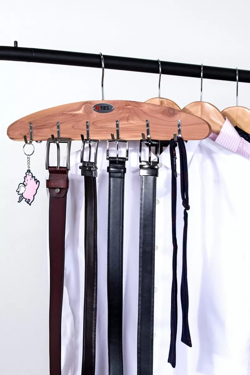 Ties Cedar Organizer & Brown Belt Rack Cheap