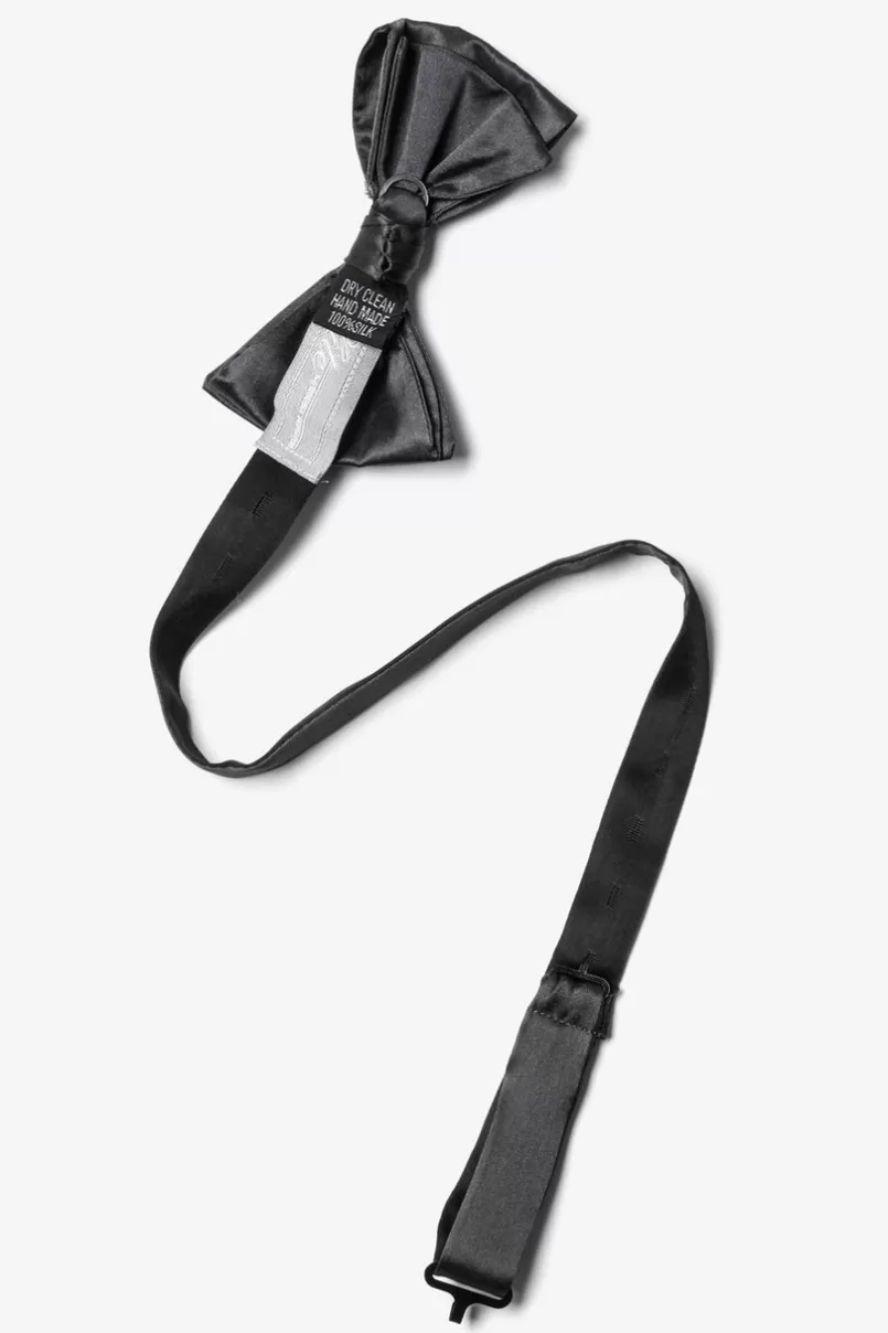 Ties Pre-Tied Bow Tie Charcoal New