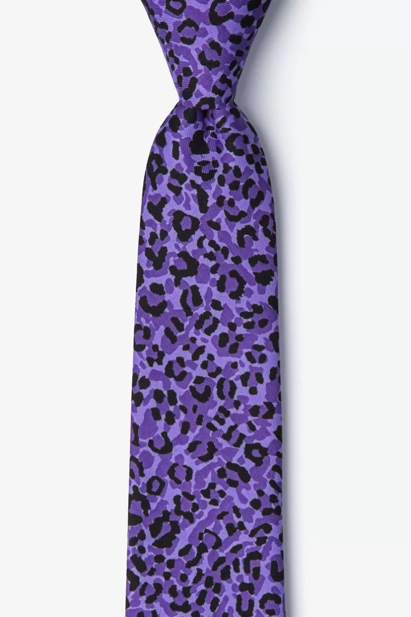 Ties Cheetah Animal Print Purple Skinny Tie Outlet